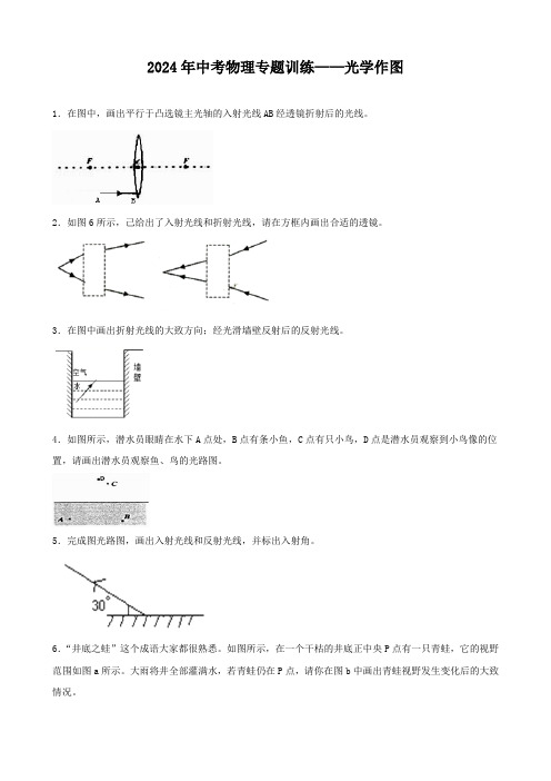 2024年中考物理专题训练——光学作图
