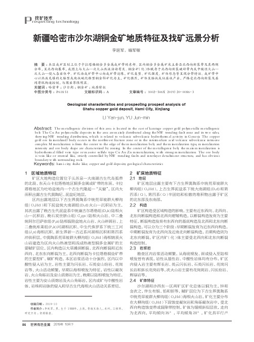 新疆哈密市沙尔湖铜金矿地质特征及找矿远景分析