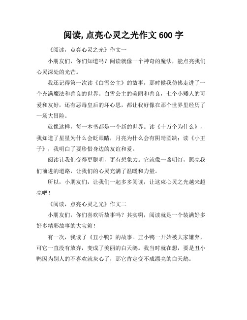 阅读,点亮心灵之光作文600字