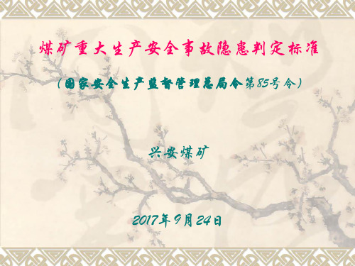 煤矿重大生产安全事故隐患判定标准