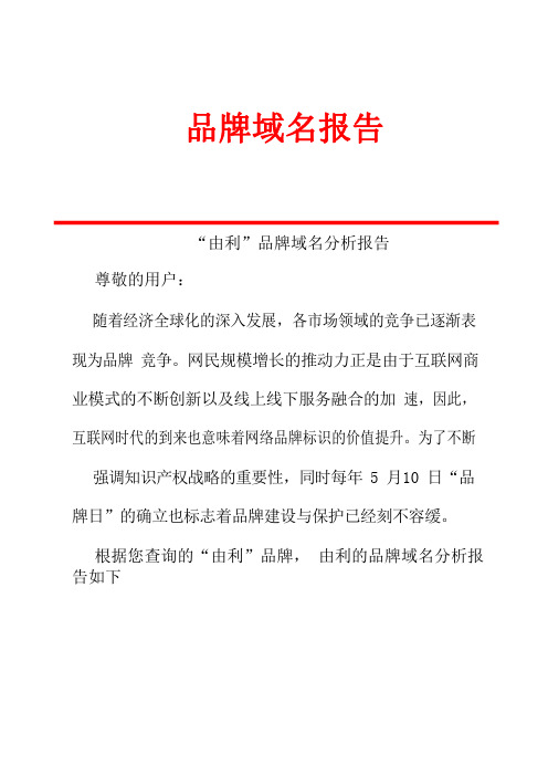 由利品牌域名分析
