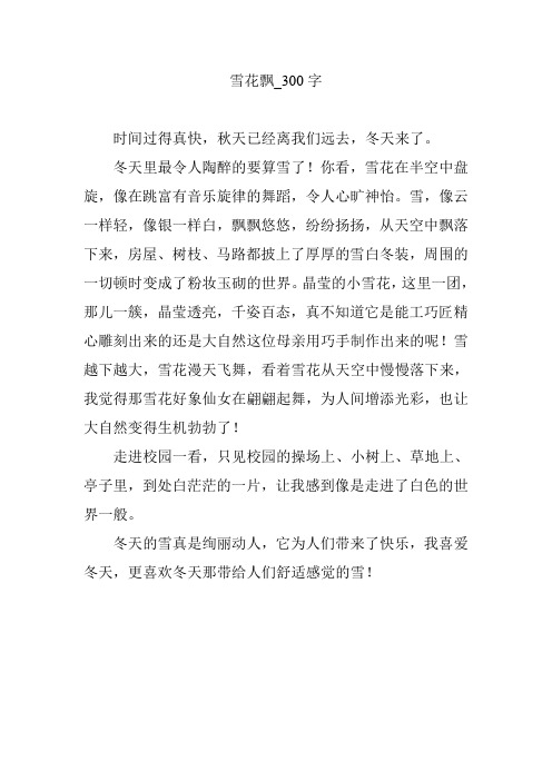 雪花飘_300字