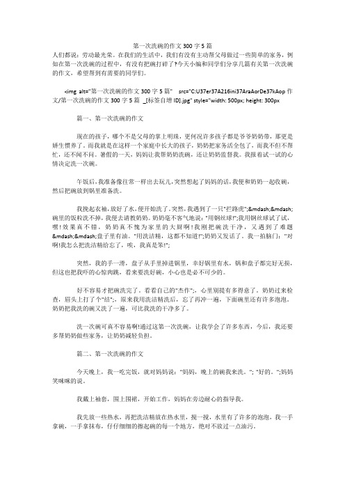 第一次洗碗的作文300字5篇 