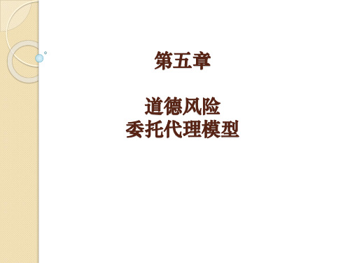 第五章 道德风险-委托代理问题概述新的