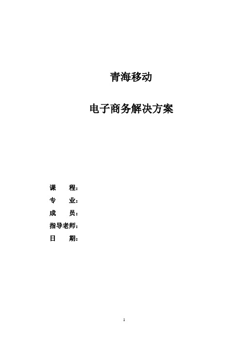 中国移动电子商务解决方案