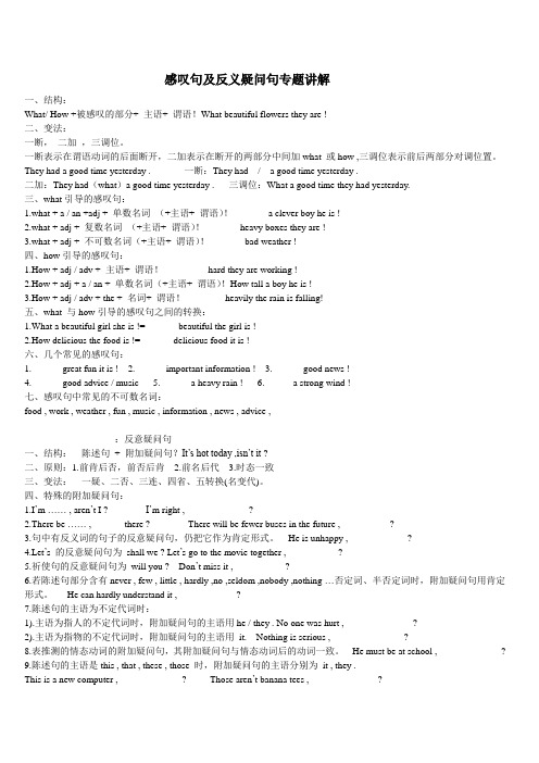 感叹句与反义疑问句讲解与练习