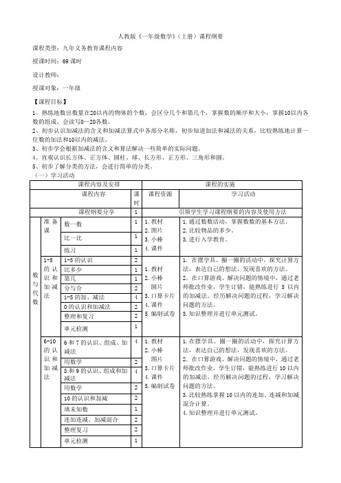 一上课程纲要