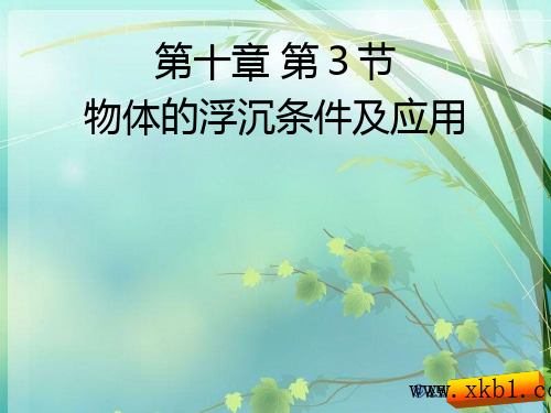 初中物理 浮沉条件 PPT课件 图文