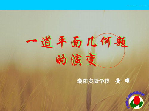 初三数学最新课件-九级数学一道习题的演变 精品