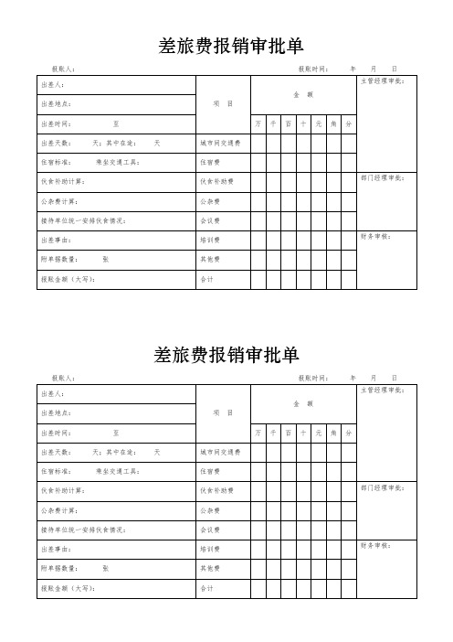 差旅费报销审批单