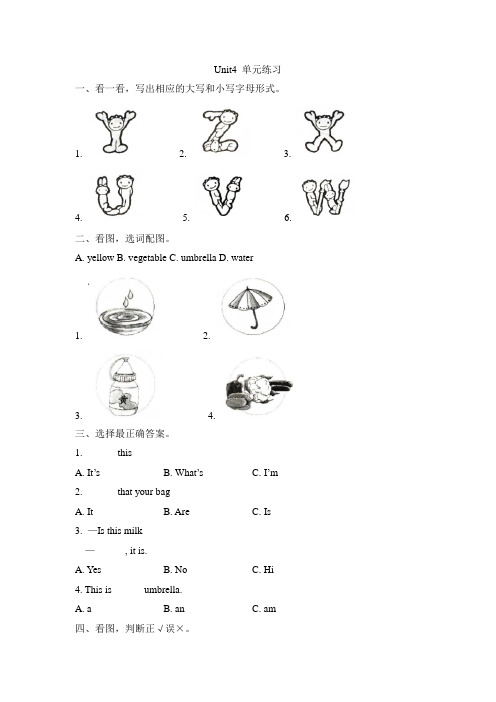 2022陕旅版英语三年级上册 Unit 4 What’s This单元练习附答案
