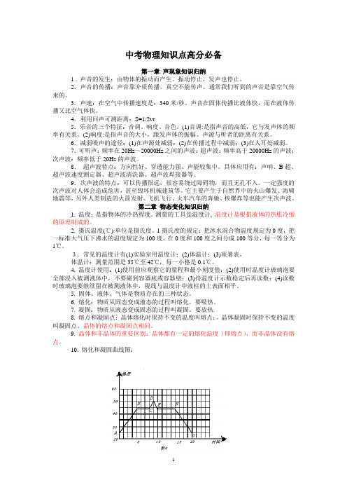2019中考物理知识点突破冲刺高分必备