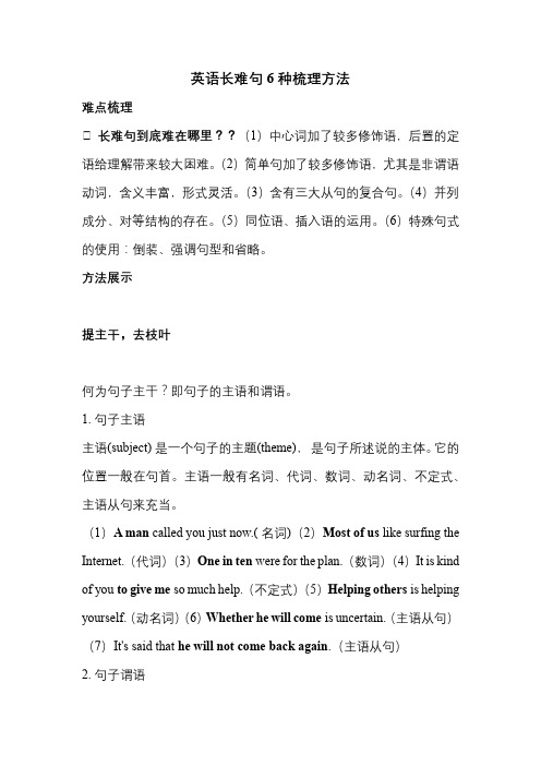 英语长难句6种梳理方法