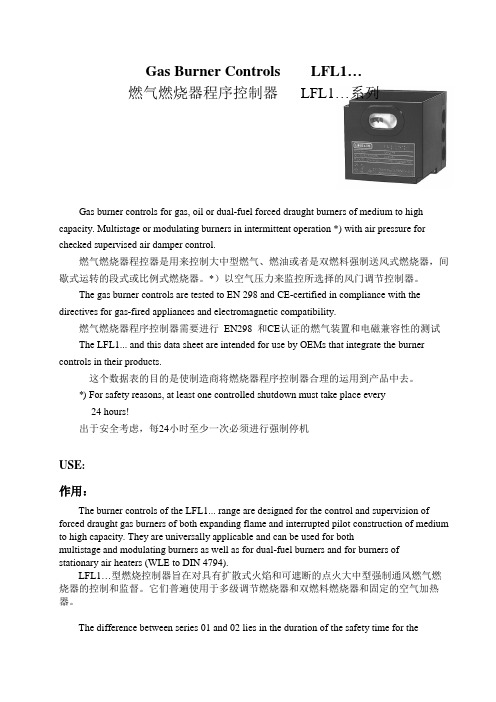 燃气燃烧器控制器 资料翻译