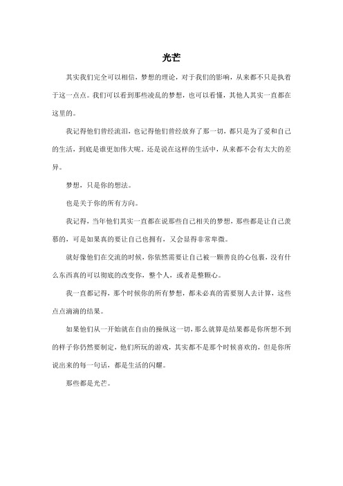 光芒_高中高二作文450字