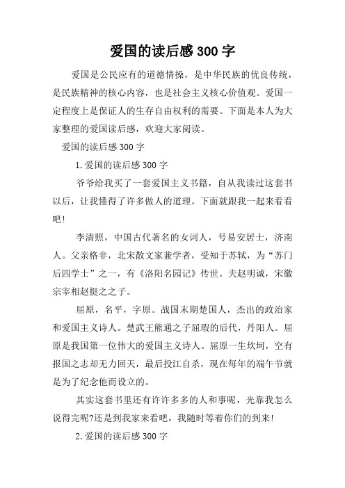 爱国的读后感300字