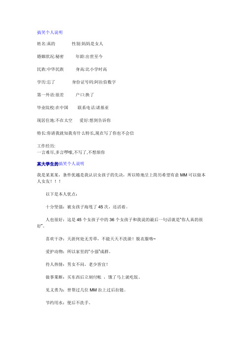 搞笑简历
