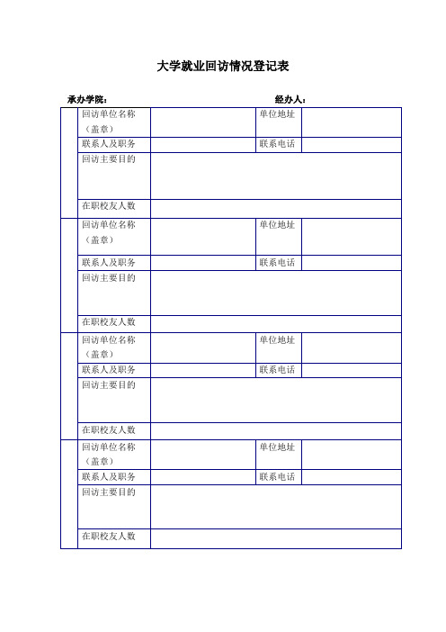 大学就业回访情况登记表