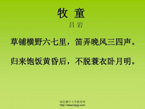 人教版五年级语文下册《古诗词三首—牧童》课件PPT
