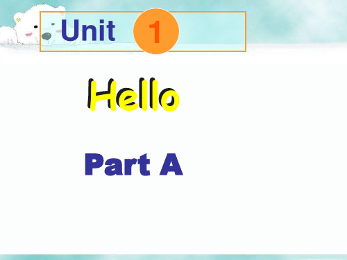 三年级上册英语课件-Unit 1 Hello Part A 2∣闽教版(共15张PPT)