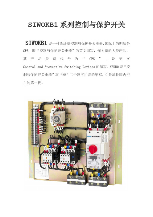SIWOKB1系列控制与保护开关-沈阳期沃