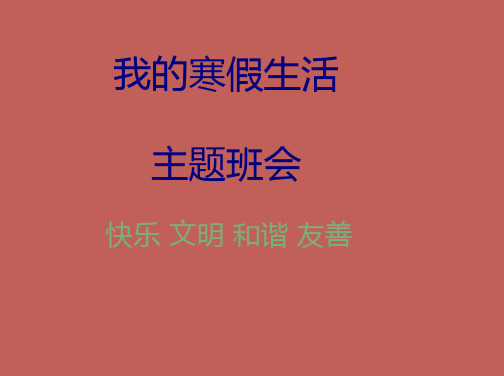 我的寒假生活主题班会(原创)