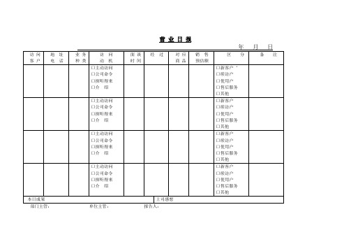 营业日报模板 (2)