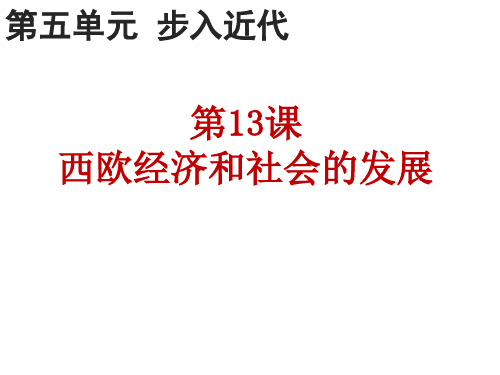 人教部编版上册九年级历史13西欧经济和社会的发展共18张课件