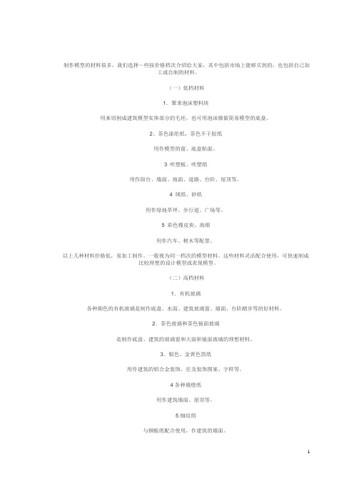 制作模型的材料2