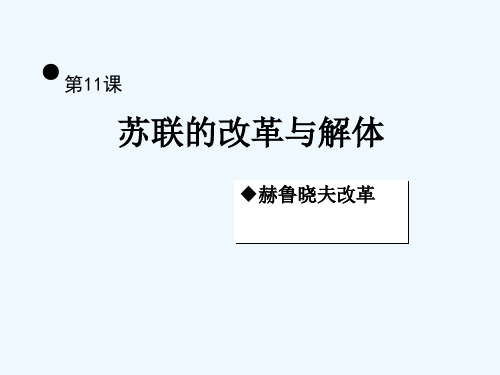 苏联的改革与解体 PPT