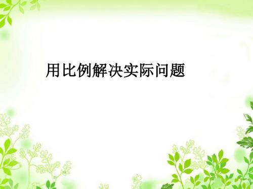 用比例解决实际问题