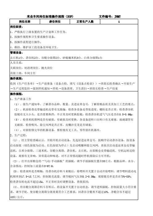 砻谷操作sop