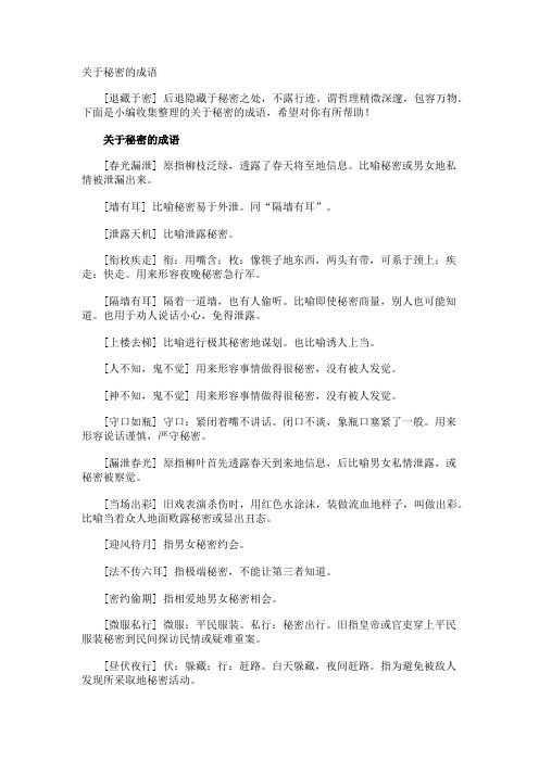 秘密的成语