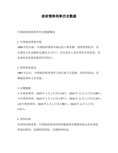 政府债券利率历史数据