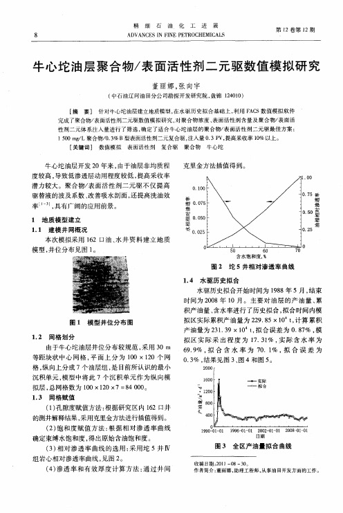 牛心坨油层聚合物／表面活性剂二元驱数值模拟研究