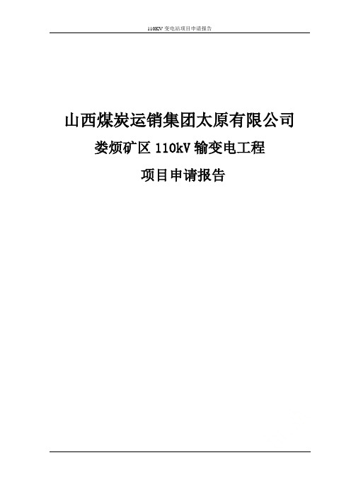 110KV变电站项目申请报告
