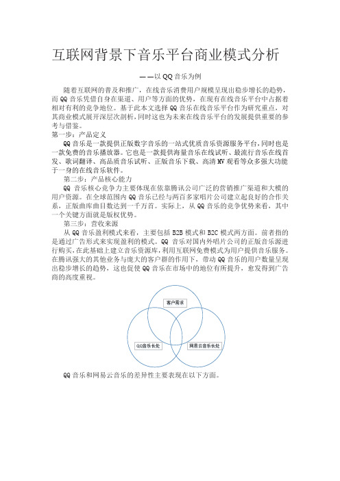 互联网背景下音乐平台商业模式分析 ——以 QQ 音乐为例