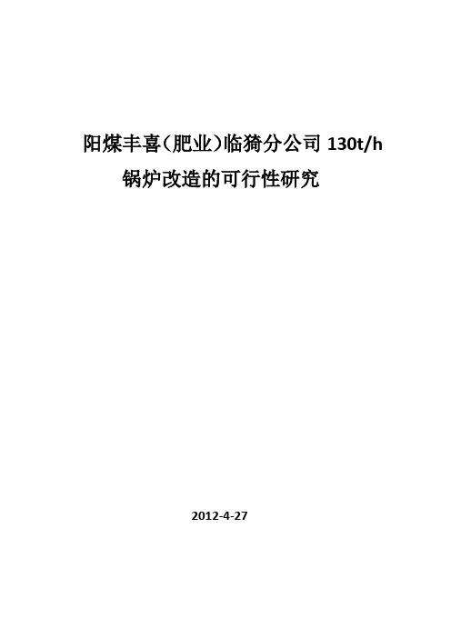 丰喜肥业130t锅炉改造治理初步方案-给用户定稿