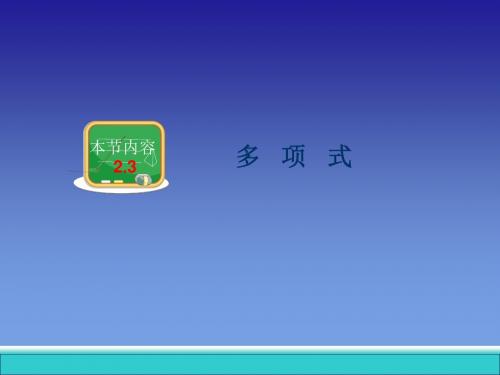 新湘教版七年级数学上册《整式》优质课课件(共23张PPT)