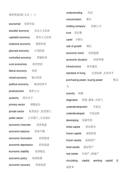 商务英语词汇收集