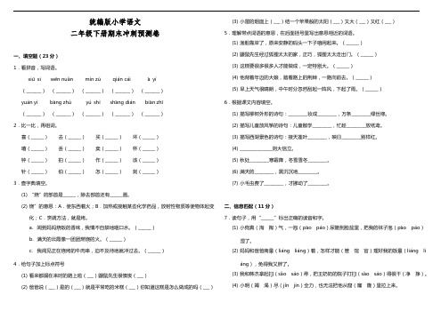 部编版语文二年级下册  期末冲刺卷(含答案)