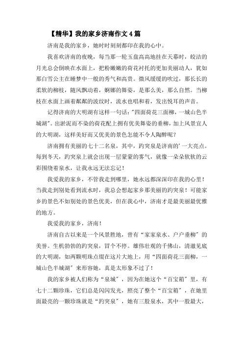 我的家乡济南作文精选