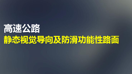 高速公路静态导向和功能性路面