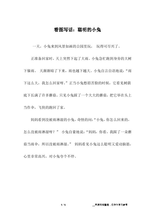 看图写话：聪明的小兔