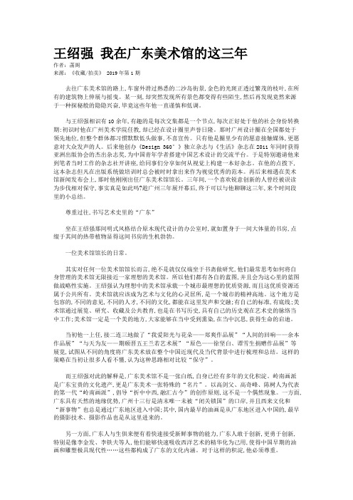 王绍强 我在广东美术馆的这三年