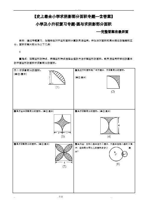 小升初复习：阴影部分求面积及周长(含答案)