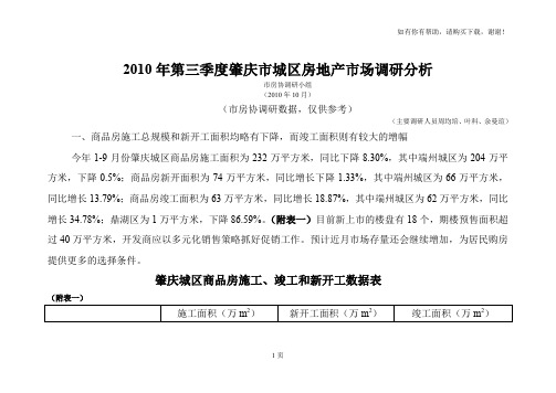 肇庆市城区房地产市场调研分析