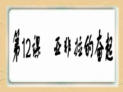新课标人教版初中历史九年级下册第12课《亚非拉的奋起》精品课件-PPT精选文档