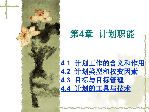 第4章  计划职能