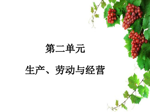 2018秋人教版高中政治必修一：第二单元 第四课 第一框 发展生产满足消费 